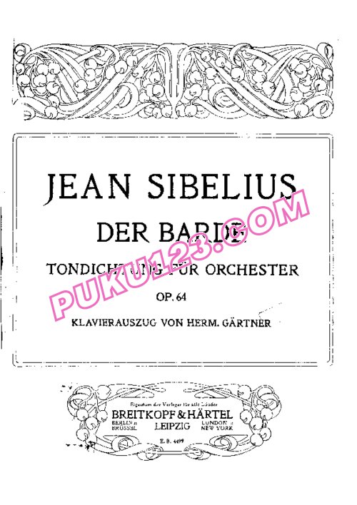 天天钢琴网-免费下载Sibelius - Der Barde Op.64 - Solo Piano