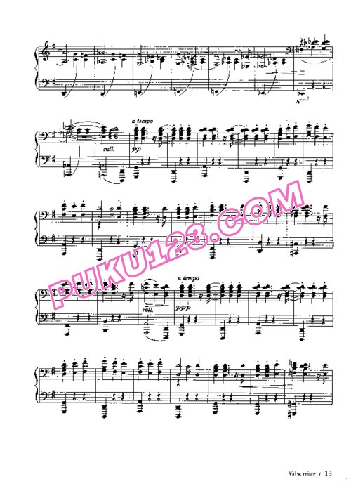 天天钢琴网-免费下载Sibelius - Valse Triste from Kuolema Op.44 - Solo Piano