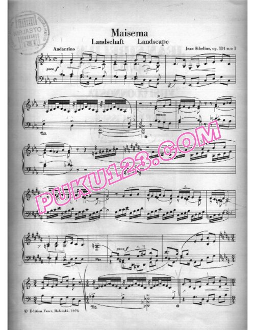 天天钢琴网-免费下载Sibelius - Five Esquisses Op.114