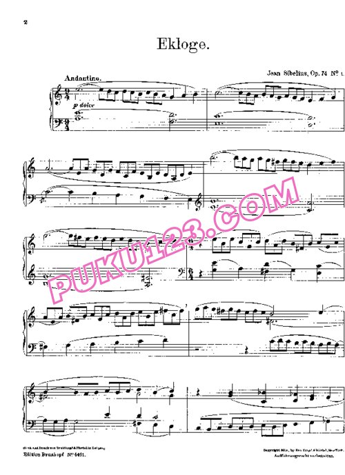 天天钢琴网-免费下载Sibelius - 4 Lyric Pieces Op.74