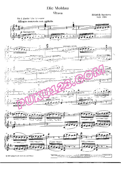天天钢琴网-免费下载Smetana - Lechner - Moldau - Solo Piano