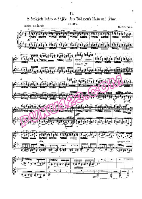 天天钢琴网-免费下载Smetana - Má Vlast - 4 Hands 全曲钢琴四手联弹版