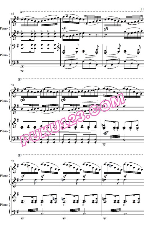 天天钢琴网-免费下载Smetana - Vltava - 2 Pianos, Arranged by Edisonai 《伏尔塔瓦河》双钢琴版