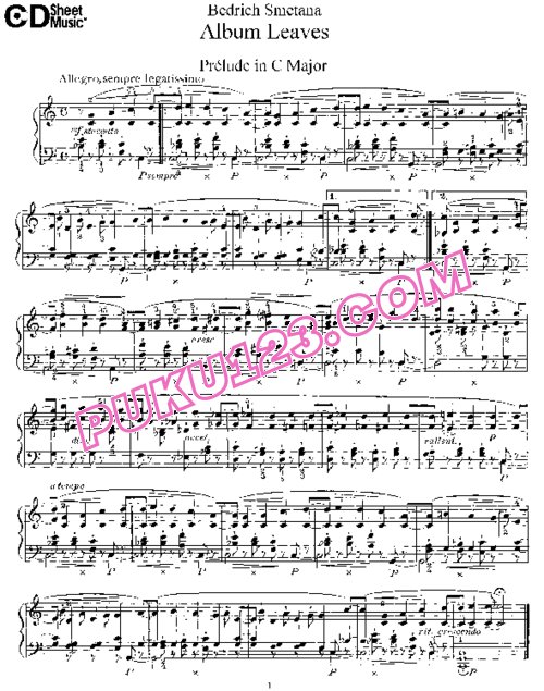 天天钢琴网-免费下载Smetana - Album Leaves Op.2