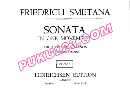 天天钢琴网-免费下载Smetana - Piano Sonata for two pianos - 8 Hands 双钢琴、八手联弹