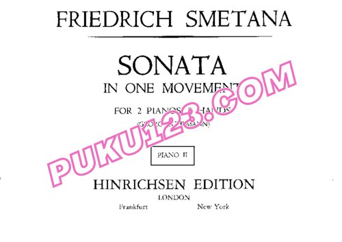 天天钢琴网-免费下载Smetana - Piano Sonata for two pianos - 8 Hands 双钢琴、八手联弹