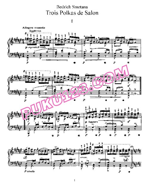 天天钢琴网-免费下载Smetana - 3 Polkas de Salon Op.7