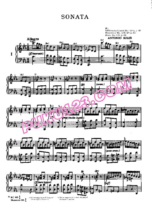 天天钢琴网-免费下载Soler - Piano Sonatas M1-9