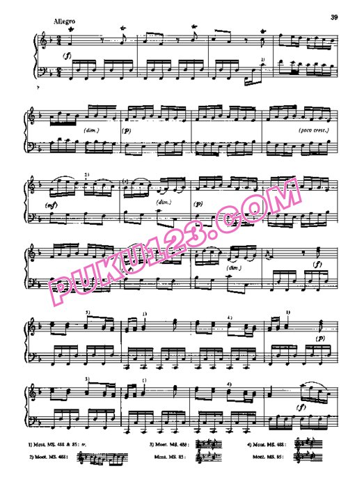 天天钢琴网-免费下载Soler - Piano Sonata in F Major M39