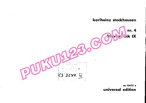 天天钢琴网-免费下载Stockhausen - Klavierstück IX
