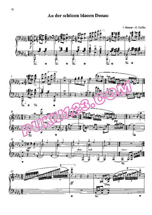 天天钢琴网-免费下载Strauss - Cziffra - An Der Schonen Blauen Donau Op.314 齐夫拉改编钢琴独奏版