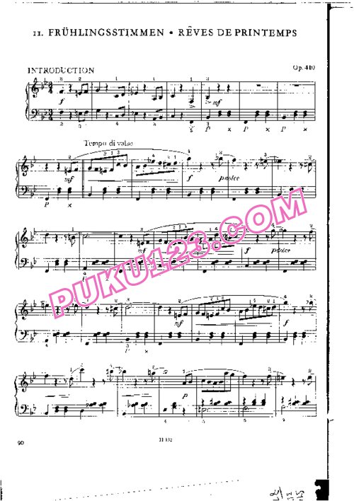 天天钢琴网-免费下载John Strauss - Fruehlingsstimmen, Walzer Op.410 钢琴独奏版
