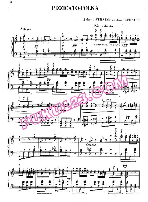 天天钢琴网-免费下载Johann Strauss - Neue Pizzicato Polka Op.449