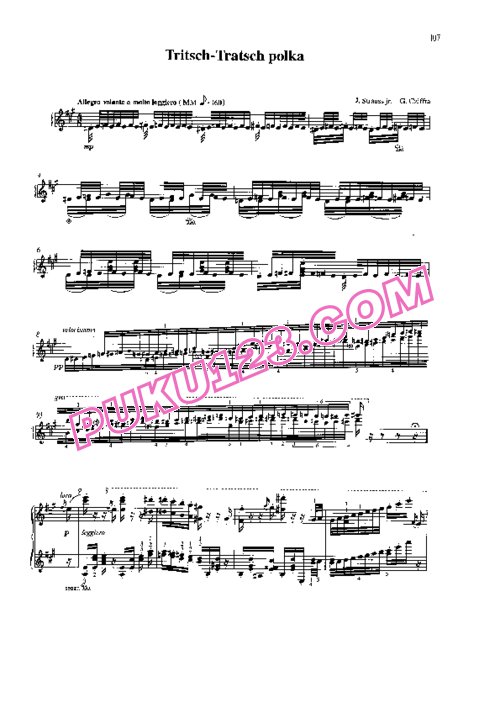 天天钢琴网-免费下载Johann Strauss - Cziffra - Tritsch Tratsch Polka Op.324 齐夫拉改编钢琴独奏版