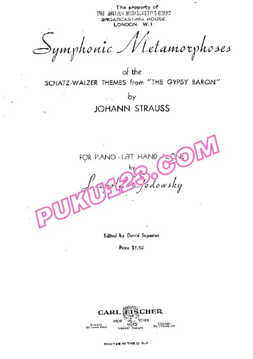 天天钢琴网-免费下载John Strauss - Godowsky - Schatz-Walzer Op.418 - Left Hand Only 戈多夫斯基改编钢琴独奏版(左手独奏)