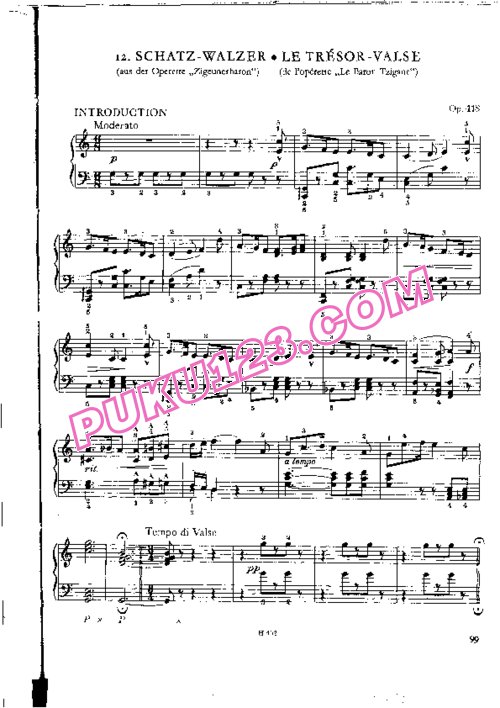 天天钢琴网-免费下载John Strauss - Schatz-Walzer Op.418 - Solo Piano