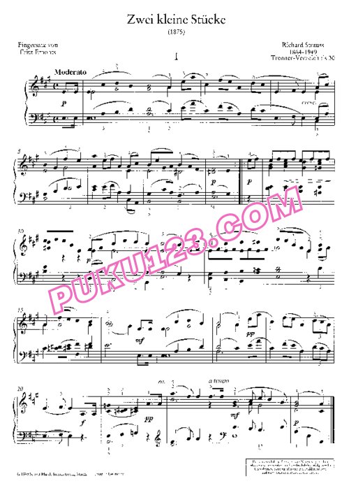 天天钢琴网-免费下载Richard Strauss - Zwei Kleine Stücke