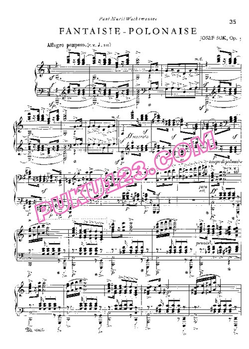 天天钢琴网-免费下载Suk - Fantaisie Polonaise Op.5