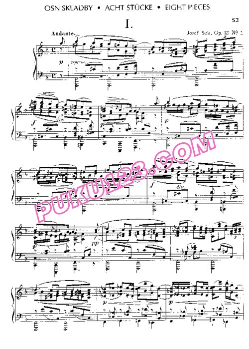 天天钢琴网-免费下载Suk - Eight Pieces Op.12