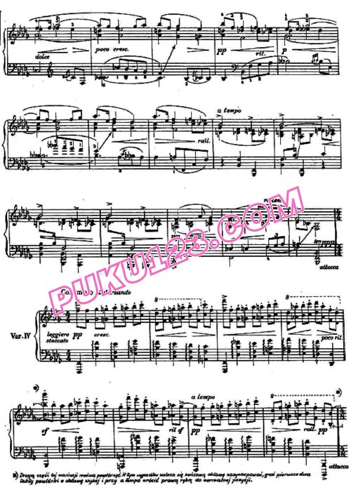 天天钢琴网-免费下载Szymanowski - Variations in b-Flat Minor Op.3