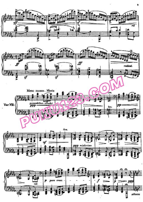 天天钢琴网-免费下载Szymanowski - Variations in b-Flat Minor Op.3