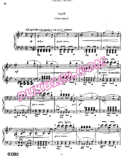 天天钢琴网-免费下载Tchaikovsky - The Seasons Op.37b