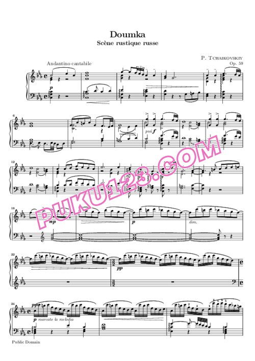 天天钢琴网-免费下载Tchaikovsky - Dumka Op.59
