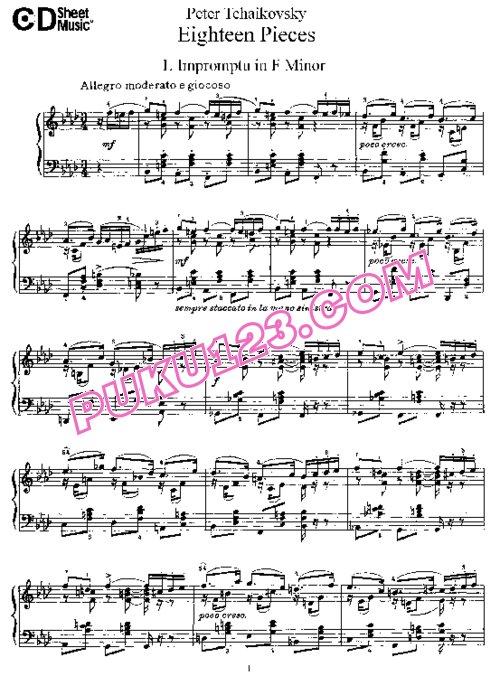 天天钢琴网-免费下载Tchaikovsky - 18 Pieces Op.72