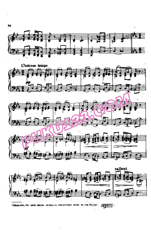 天天钢琴网-免费下载Tchaikovsky - Scherzo a la Russe Op.1-1