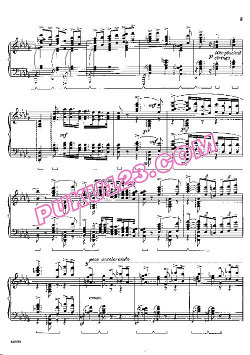 天天钢琴网-免费下载Tchaikovsky - Grainger - Opening from Piano Concerto in b-flat Minor 葛莱哲改编引子钢琴独奏版