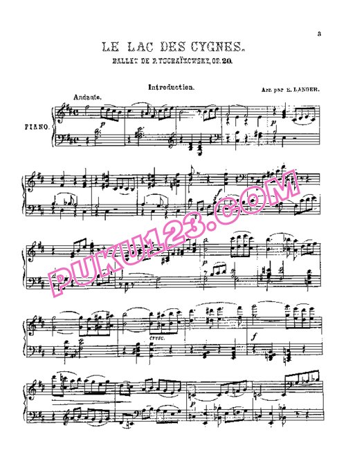 天天钢琴网-免费下载Tchaikovsky - Langer - Swan Lake for solo piano (Complete) Part.1 兰格改编全剧钢琴独奏版(上集)