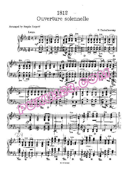 天天钢琴网-免费下载Tchaikovsky - Esipoff - 1812 Overture - solo piano