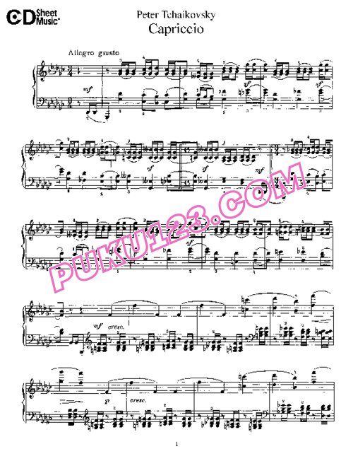 天天钢琴网-免费下载Tchaikovsky - Capriccio in G-flat Major Op.8