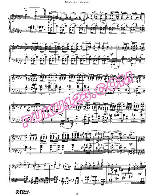 天天钢琴网-免费下载Tchaikovsky - Capriccio in G-flat Major Op.8