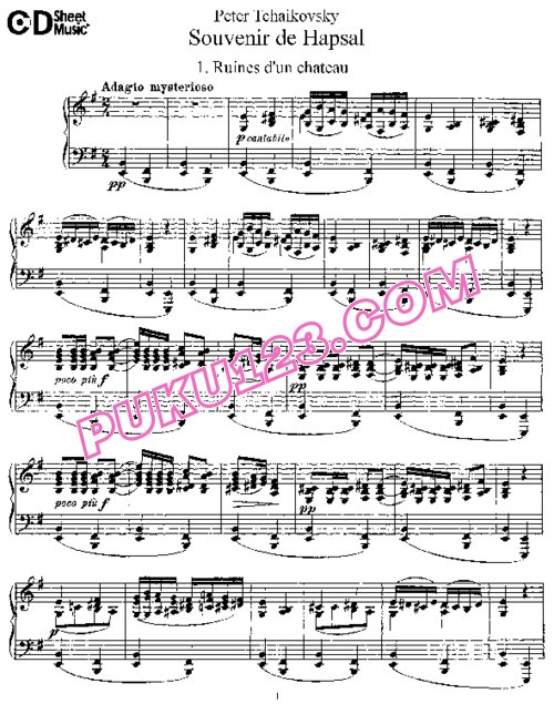天天钢琴网-免费下载Tchaikovsky - Souvenir de Hapsal Op.2