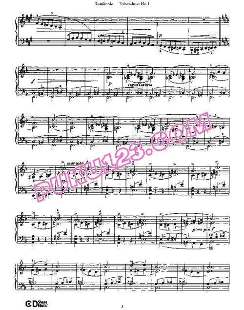 天天钢琴网-免费下载Tchaikovsky - Valse Scherzo Op.7