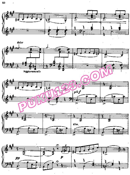 天天钢琴网-免费下载Tchaikovsky - Valse Scherzo in A Major (1889)
