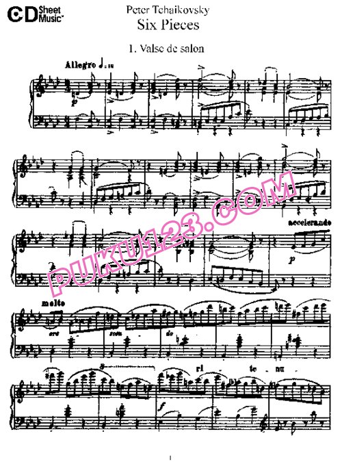 天天钢琴网-免费下载Tchaikowsky - Six Pieces Op.51