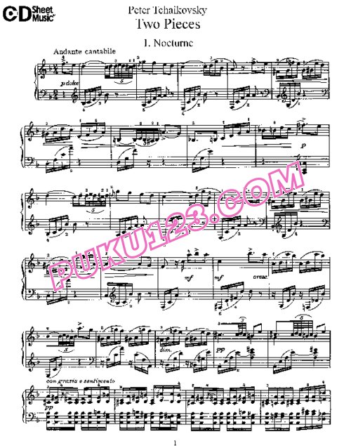 天天钢琴网-免费下载Tchaikowsky - 2 Pieces Op.10