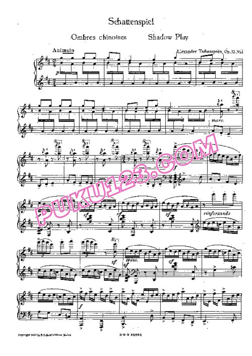 天天钢琴网-免费下载Tcherepnin - Five Concert Etudes, Chinese Op.52