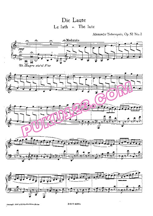 天天钢琴网-免费下载Tcherepnin - Five Concert Etudes, Chinese Op.52