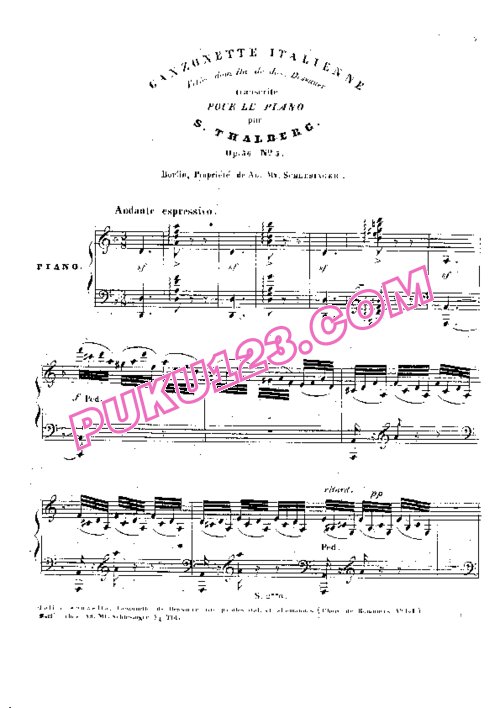 天天钢琴网-免费下载Thalberg - Canzonette Italienne Op.36-5