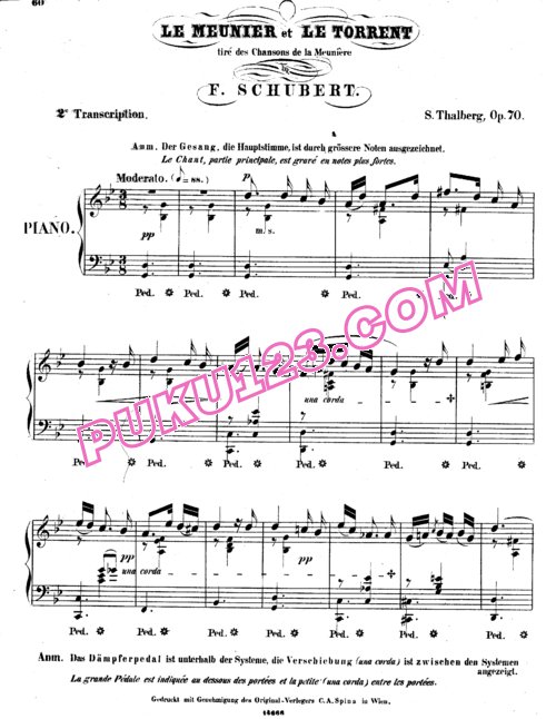 天天钢琴网-免费下载Thalberg_op.70_No.10_Schubert_Der-Müller-und-der-Bach