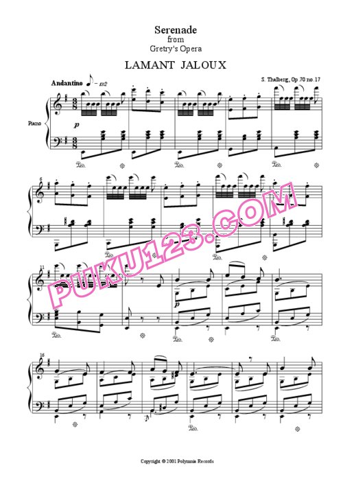 天天钢琴网-免费下载Thalberg_op.70_No.17_Grétry_L'amant-jaloux