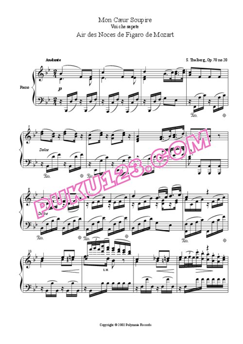 天天钢琴网-免费下载Thalberg_op.70_No.20_Mozart_Le-nozze-di-Figaro