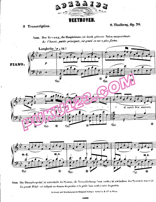 天天钢琴网-免费下载Thalberg_op.70_No.3_Beethoven_Adelaide