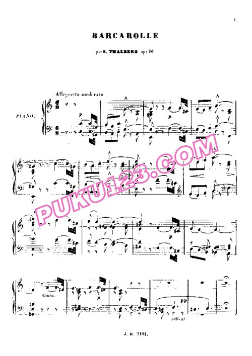 天天钢琴网-免费下载Thalberg - Barcarolle in a Minor Op.60