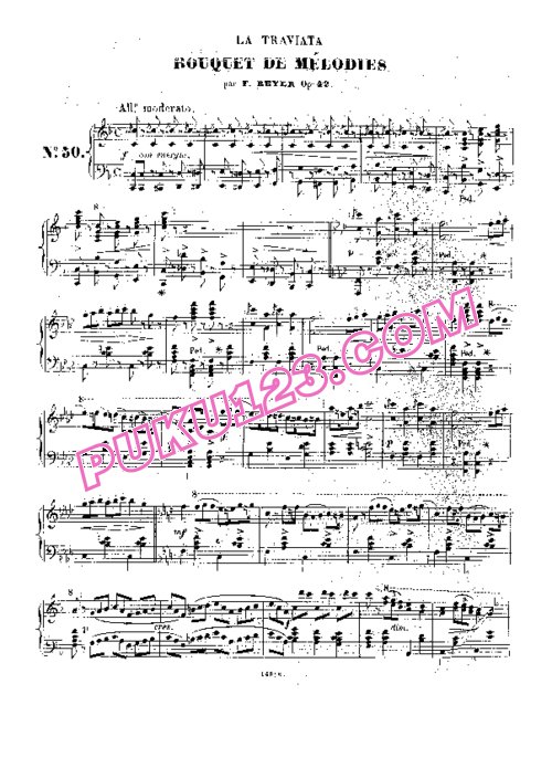 天天钢琴网-免费下载Verdi - Beyer, F - Bouquet de Melodies - La Traviata 贝厄改编钢琴独奏版