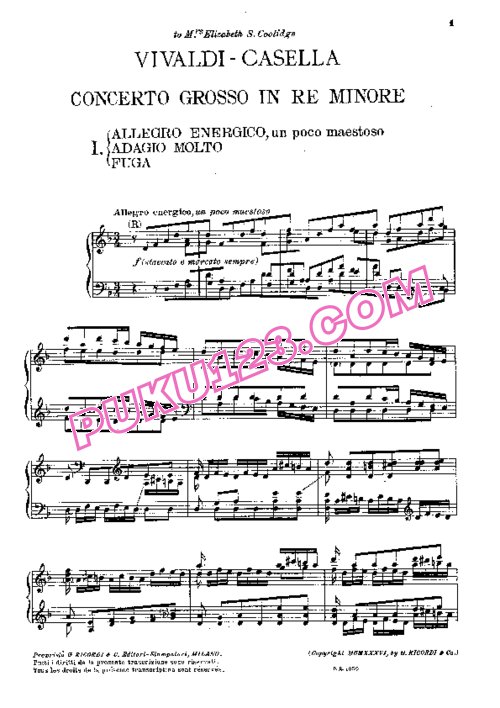 天天钢琴网-免费下载Vivaldi - Casella - Concerto Grosso in d Minor Op.3-11 - Solo Piano 卡塞拉改编钢琴独奏版
