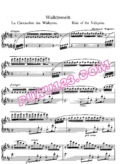 天天钢琴网-免费下载Wagner - Ride of the Valkyries